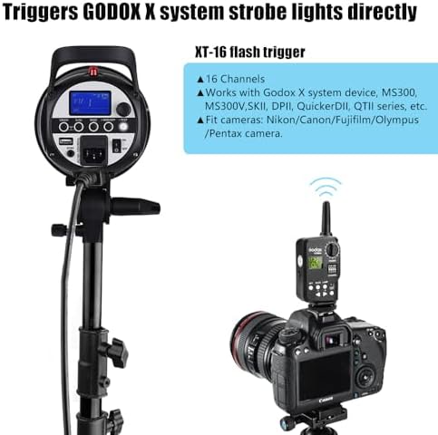 Godox MS300V Studio Strobe Light Kit for Photography  600W Flash Softbox Lighting with 2 4G X System APP Controlled Monolights  Flash Trigger  Softbox  Light Stands  Reflector Storage Bag  Umbrella