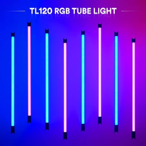Godox TL120 RGB Tube Light 4 Packs  2700K 6500K Rechargeable Dimmable Full Color LED Video Light Stick 4 Lights  CRI 96   TLCI 98  with Built in 5200mAh Battery and APP DMX Control