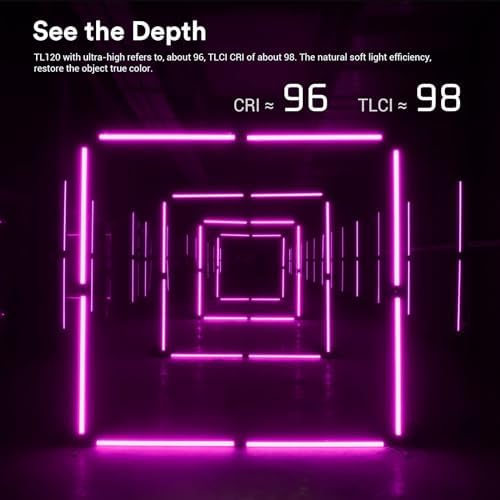 Godox TL120 RGB Tube Light 4 Packs  2700K 6500K Rechargeable Dimmable Full Color LED Video Light Stick 4 Lights  CRI 96   TLCI 98  with Built in 5200mAh Battery and APP DMX Control