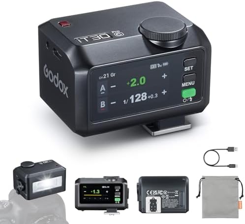 Godox iT30Pro S iT30Pro S Flash for Sony  2 4G Mini Sony Flash HSS 1/8000s  560 Full Power Flashes  2 8 Full Color Touchscreen  Built in Diffuser and Lithium Battery  TTL Auto Exposure Black