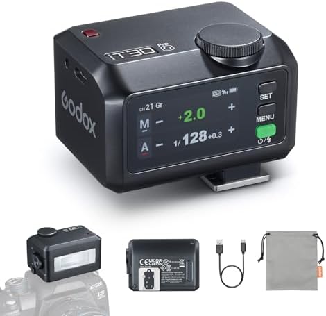Godox iT30Pro S iT30Pro S Flash for Sony  2 4G Mini Sony Flash HSS 1/8000s  560 Full Power Flashes  2 8 Full Color Touchscreen  Built in Diffuser and Lithium Battery  TTL Auto Exposure Black