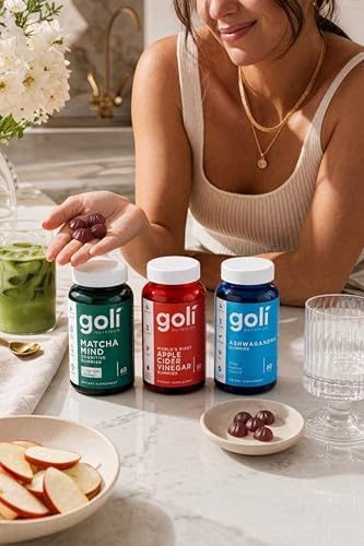 Goli Favorites Trio  Ashwagandha KSM 66  Apple Cider Vinegar  Matcha Mind Supplements with Cognizin  Vitamins D2 and B12
