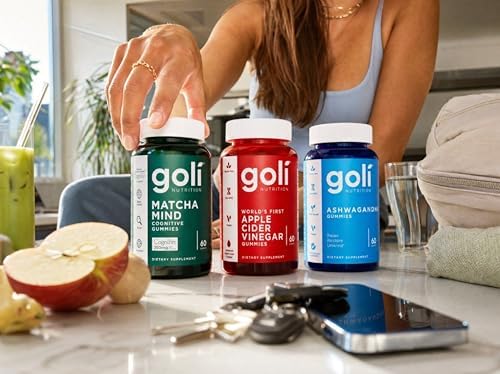 Goli Favorites Trio  Ashwagandha KSM 66  Apple Cider Vinegar  Matcha Mind Supplements with Cognizin  Vitamins D2 and B12