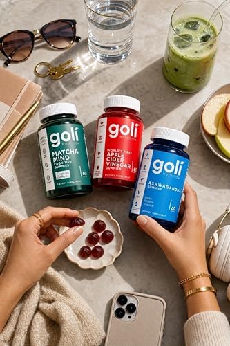 Goli Favorites Trio  Ashwagandha KSM 66  Apple Cider Vinegar  Matcha Mind Supplements with Cognizin  Vitamins D2 and B12