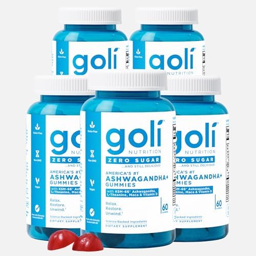 Goli Zero Sugar Ashwagandha Gummies with KSM 66  L Theanine  Maca and Vitamin D   No Sugar Alcohols   Vegan  Keto Friendly  Non GMO
