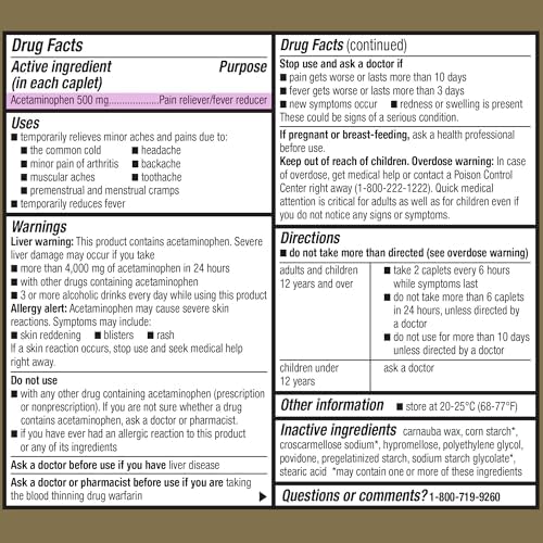 GoodSense Extra Strength Pain Relief  Acetaminophen Caplets  500 mg  500 Count