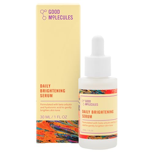 Good Molecules - Suero iluminador de uso diario 1oz/30ml, suero facial hidratante con beta arbutina y ácido hialurónico para iluminar, hidratar y equilibrar para un tono y textura uniformes
