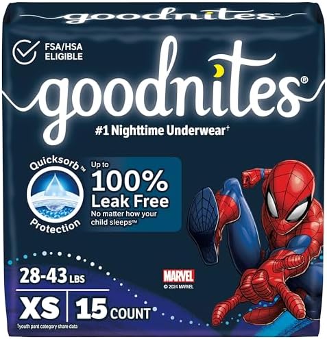 Goodnites Boys Nighttime Bedwetting Underwear  Size Extra Large  95 120 lbs   9 Ct  Packaging May Vary