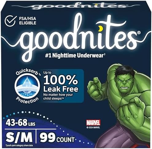 Goodnites Boys Nighttime Bedwetting Underwear  Size Extra Large  95 120 lbs   9 Ct  Packaging May Vary
