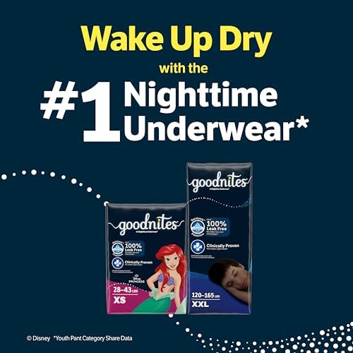 Goodnites Girls Nighttime Bedwetting Underwear  Size Extra Large  95 120 lbs   9 Ct  Packaging May Vary