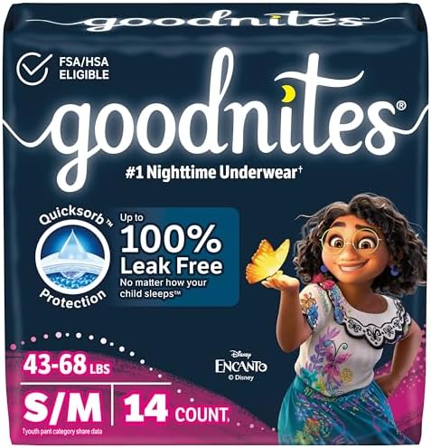 Goodnites Girls Nighttime Bedwetting Underwear  Size Extra Large  95 120 lbs   9 Ct  Packaging May Vary