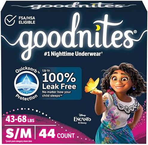 Goodnites Girls Nighttime Bedwetting Underwear  Size Extra Large  95 120 lbs   9 Ct  Packaging May Vary