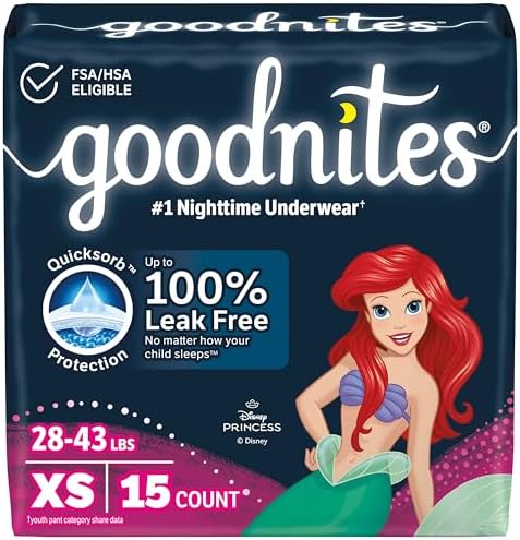 Goodnites Girls Nighttime Underwear  Size XXL  120 165 lbs   8 Ct  Packaging May Vary