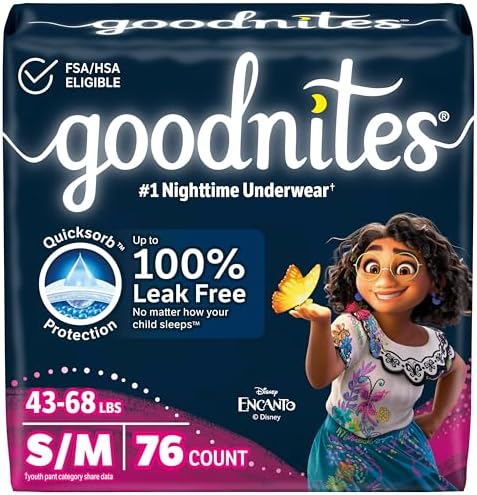 Goodnites Girls Nighttime Underwear  Size XXL  120 165 lbs   8 Ct  Packaging May Vary