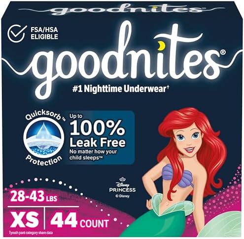 Goodnites Girls Nighttime Underwear  Size XXL  120 165 lbs   24 Ct  2 Packs of 12   Packaging May Vary