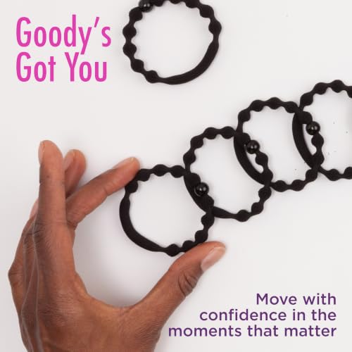Goody Ouchless Forever Hair Elastics  10 Ct  Black  Damage Free Bands  3X Stronger Elastic Ties  Retainable Shape  16 Strand Inner Core  Styling Accessories for Women & Men  All Hair Types