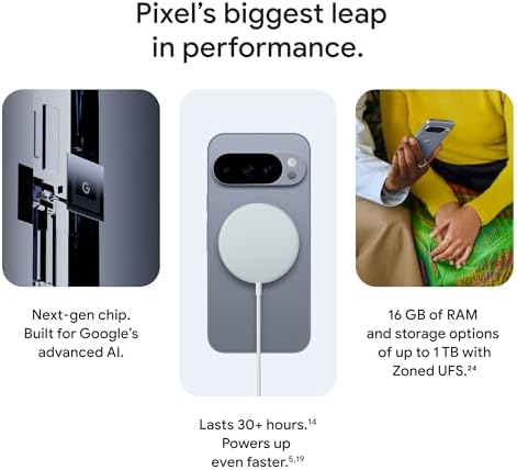 Google Pixel 10 Pro - Smartphone Android desbloqueado - Asistente Gemini AI, sistema de cámara trasera triple, batería de carga rápida de más de 24 horas y pantalla Super Actua de 6.3 pulgadas