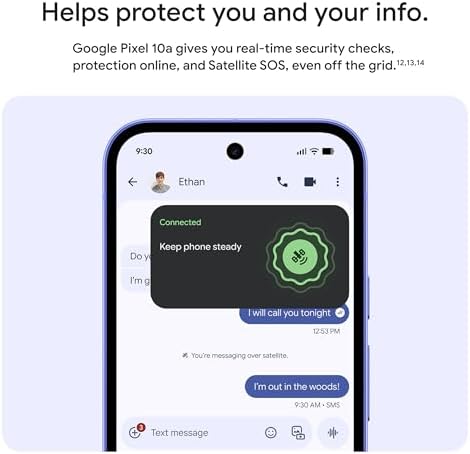Google Pixel 10a - Smartphone Android desbloqueado - 7 años de caídas de píxeles, batería de más de 30 horas, entrenador de cámara, Gemini Live, diseño duradero, pantalla de llamada, detección de accidentes de coche, obsidiana, 128 GB (modelo 2026)