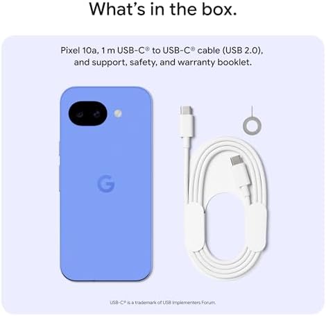 Google Pixel 10a - Smartphone Android desbloqueado - 7 años de caídas de píxeles, batería de más de 30 horas, entrenador de cámara, Gemini Live, diseño duradero, pantalla de llamada, detección de accidentes de coche, obsidiana, 128 GB (modelo 2026)