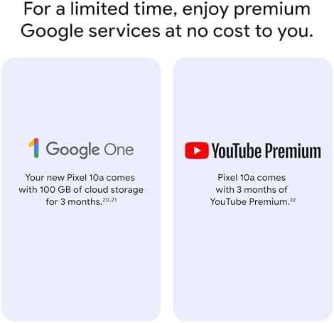 Google Pixel 10a - Smartphone Android desbloqueado - 7 años de caídas de píxeles, batería de más de 30 horas, entrenador de cámara, Gemini Live, diseño duradero, pantalla de llamada, detección de accidentes de coche, obsidiana, 128 GB (modelo 2026)