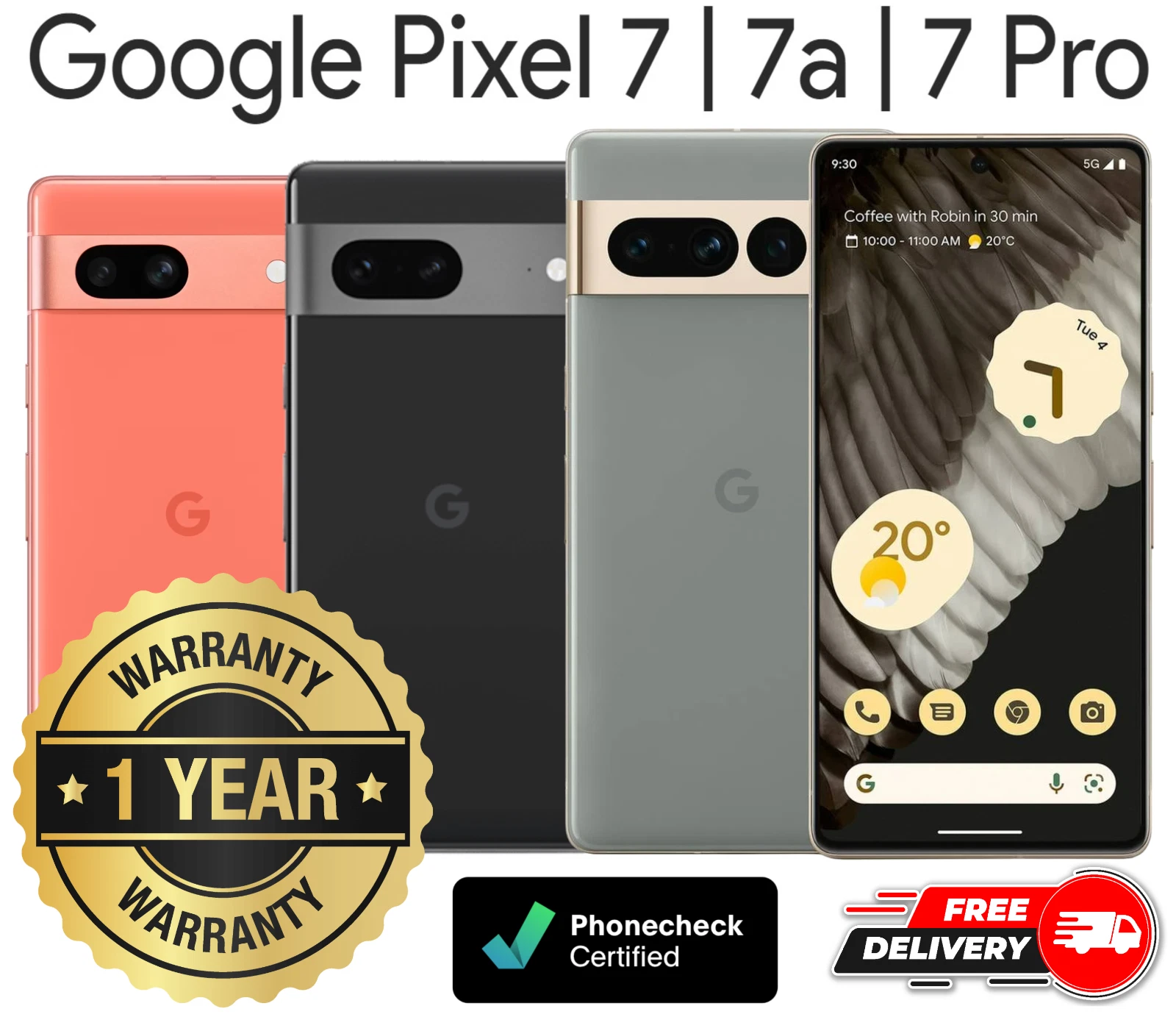 Google Pixel 7   7a   7 Pro   128GB 256GB 512GB   Unlocked Verizon T Mobile AT&T