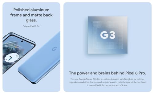 Google Pixel 8 Pro  128GB Fully Unlocked Black  Renewed 