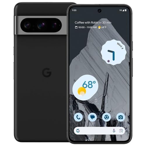 Google Pixel 8 Pro  128GB Fully Unlocked Black  Renewed 