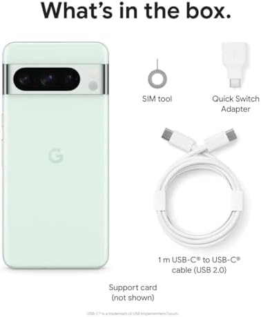 Google Pixel 8 Pro   Unlocked Android Smartphone with Telephoto Lens and Super Actua Display   24 Hour Battery   Mint   128 GB