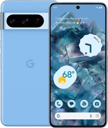 Google Pixel 8 Pro  Fully Unlocked   Blue  256 GB  6 7 in Screen  Renewed 