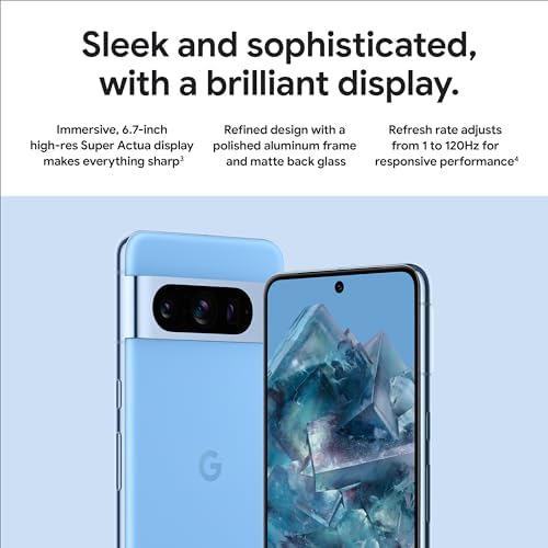 Google Pixel 8 Pro   Unlocked Android Smartphone with Telephoto Lens and Super Actua Display   24 Hour Battery   Bay   128 GB