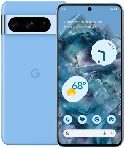 Google Pixel 8 Pro   Verizon Unlocked Android Smartphone with Telephoto Lens and Super Actua Display   24 Hour Battery   Obsidian   128GB  Renewed 