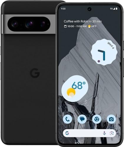 Google Pixel 8 Pro  128GB Fully Unlocked Black  Renewed 