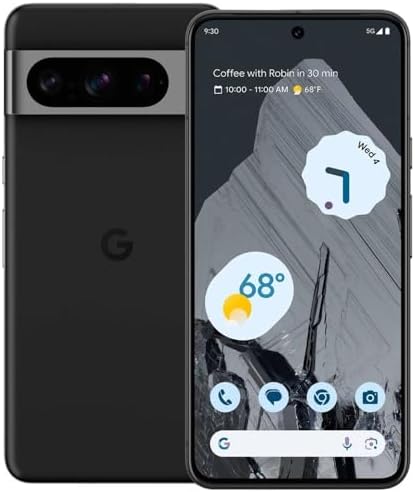 Google Pixel 8 Pro  128GB Fully Unlocked Black  Renewed 