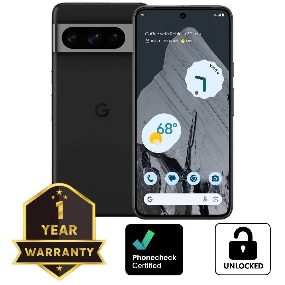 Google Pixel 8 Pro   128 GB   Obsidian  Unlocked  Smartphone   Very Good