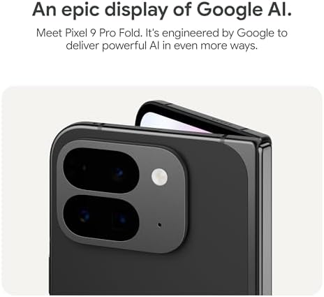 Google Pixel 9 Pro Fold   Unlocked Android Smartphone with Gemini   Advanced Triple Rear Camera System   Foldable Display   Hands Free Video   Obsidian   256 GB  Renewed 