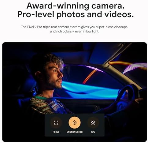 Google Pixel 9 Pro XL   Unlocked Android Smartphone with Gemini  Triple Rear Camera System  24 Hour Battery  and 6 8 Super Actua Display   Obsidian   128 GB  Renewed 