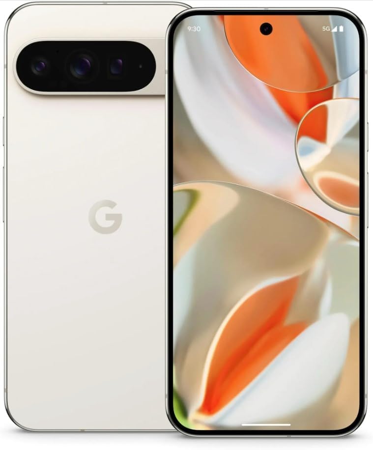 Google Pixel 9 Pro XL - Smartphone Android desbloqueado con Gemini, sistema de cámara trasera triple, batería de 24 horas y pantalla Super Actua de 6.8 pulgadas, color avellana, 128 GB (renovado)