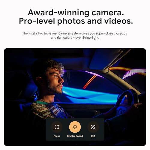 Google Pixel 9 Pro   Unlocked Android Smartphone  Triple Rear Camera System  24 Hour Battery  and 6 3 Super Actua Display   Obsidian   128 GB  Renewed 