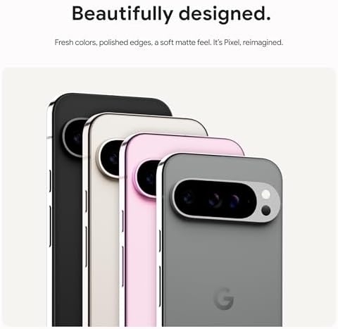Google Pixel 9 Pro   Unlocked Android Smartphone  Triple Rear Camera System  24 Hour Battery  and 6 3 Super Actua Display   Porcelain   128 GB  Renewed 