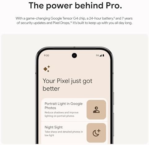 Google Pixel 9 Pro   Unlocked Android Smartphone  Triple Rear Camera System  24 Hour Battery  and 6 3 Super Actua Display   Porcelain   128 GB  Renewed 