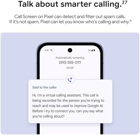 Google Pixel 9a with Gemini   Unlocked Android Smartphone with Incredible Camera and AI Photo Editing  All Day Battery  and Powerful Security   Obsidian   128 GB