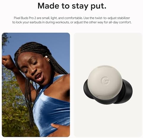 Google Pixel Buds Pro 2   Wireless Earbuds with Active Noise Cancellation   Bluetooth Headphones   Hazel