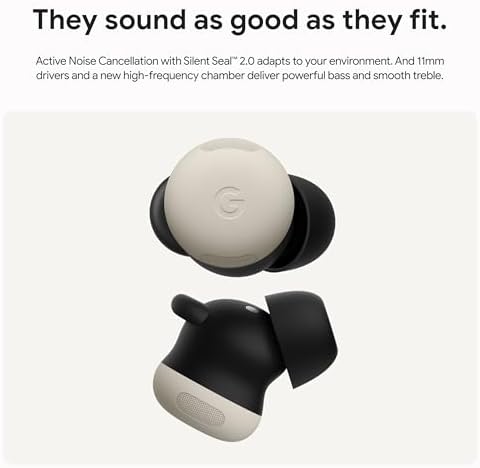 Google Pixel Buds Pro 2   Wireless Earbuds with Active Noise Cancellation   Bluetooth Headphones   Hazel