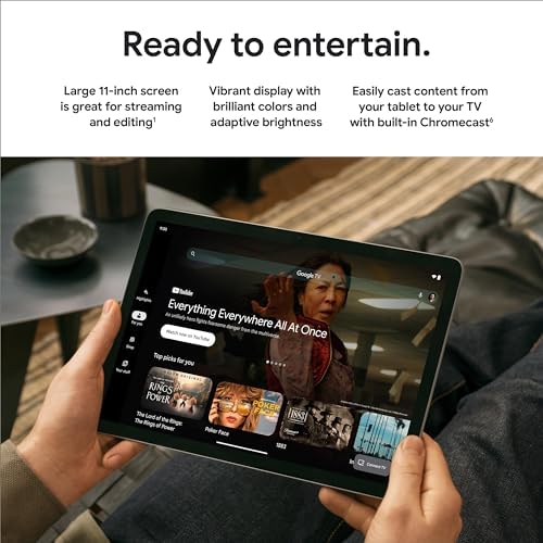 Google Pixel Tablet   Android Tablet with 11 Inch Screen and Extra Long Battery Life   Hazel   8 GB RAM   256 GB