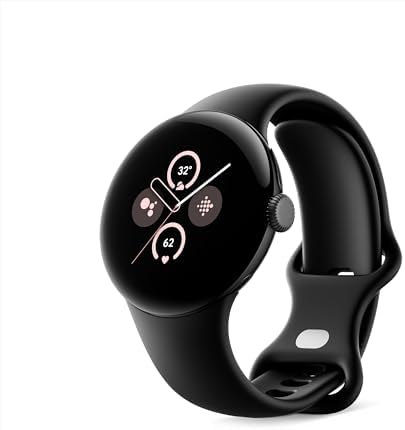 Google Pixel Watch 2  Previous Model  with the Best of Fitbit   Heart Rate Tracking  Stress Management  Safety Features   Android Smartwatch   Matte Black Aluminum Case   Obsidian Active Band   WI FI