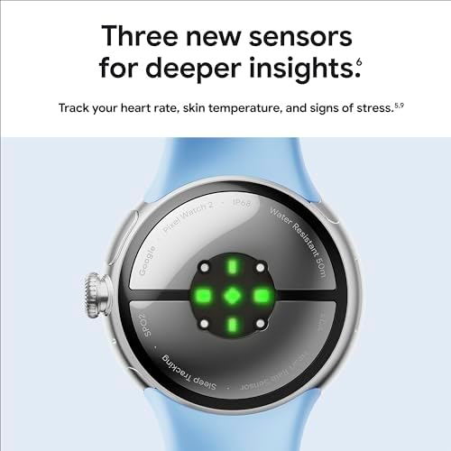 Google Pixel Watch 2  Previous Model  with the Best of Fitbit   Heart Rate Tracking  Stress Management  Safety Features   Android Smartwatch   Matte Black Aluminum Case   Obsidian Active Band   WI FI