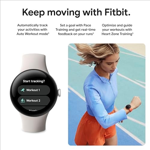 Google Pixel Watch 2  Previous Model  with the Best of Fitbit   Heart Rate Tracking  Stress Management  Safety Features   Android Smartwatch   Matte Black Aluminum Case   Obsidian Active Band   WI FI