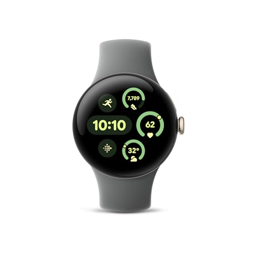 Google Pixel Watch 3  41mm  2024 Model   Android Smartwatch  Heart Rate Tracking  Fitbit Advanced Running  Fitness Insights  24 Hour Battery   Champagne Gold Aluminum Case   Hazel Band   Wi Fi