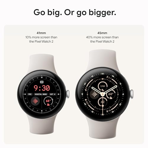 Google Pixel Watch 3  41mm  2024 Model   Android Smartwatch  Heart Rate Tracking  Fitbit Advanced Running  Fitness Insights  24 Hour Battery   Champagne Gold Aluminum Case   Hazel Band   Wi Fi