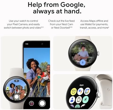 Google Pixel Watch 3  45mm  Latest Model   Matte Black Aluminum Case   Obsidian Band   Wi Fi  Renewed 